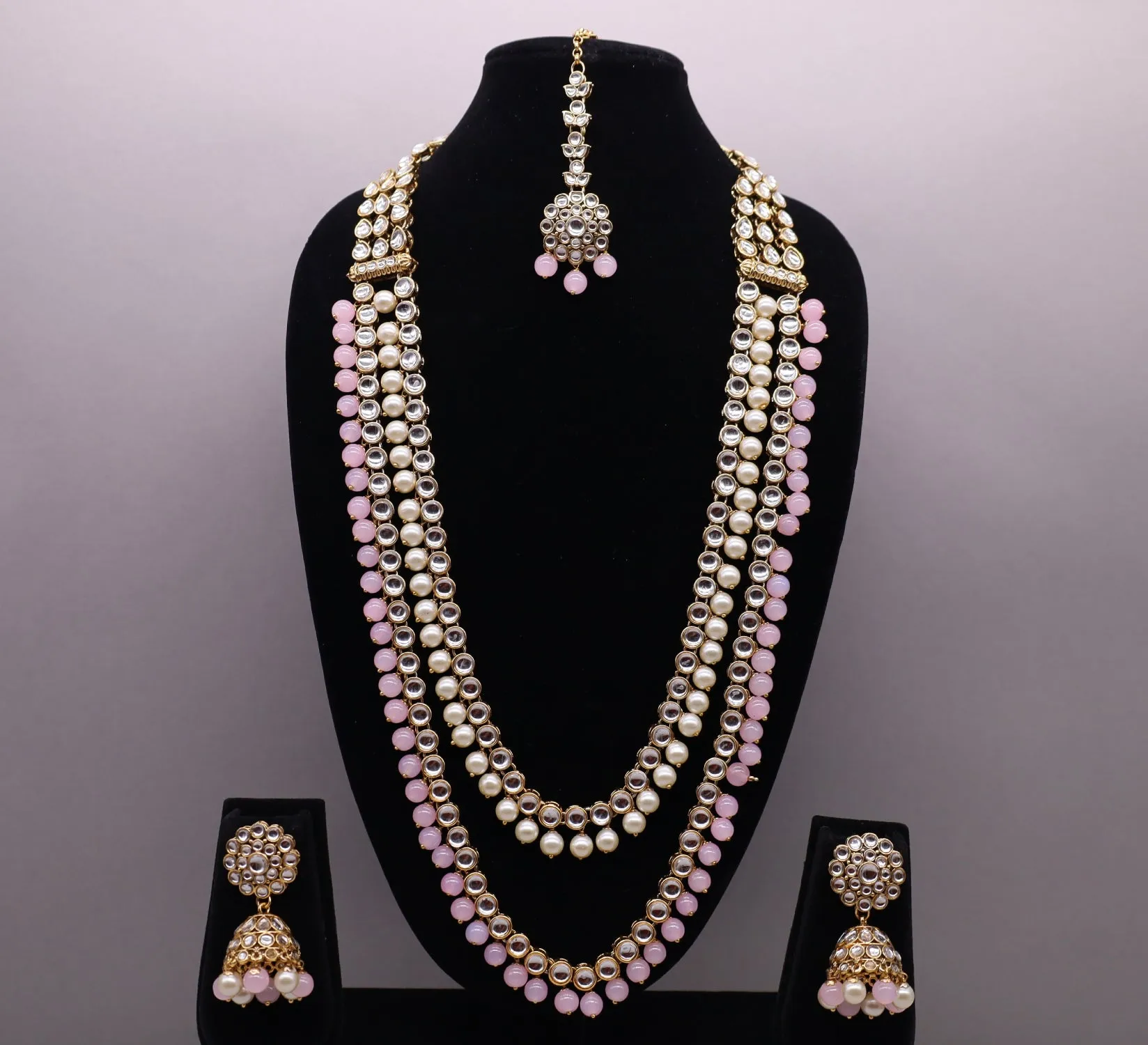 Jasmine Mala Kundan Full Set With Tikka