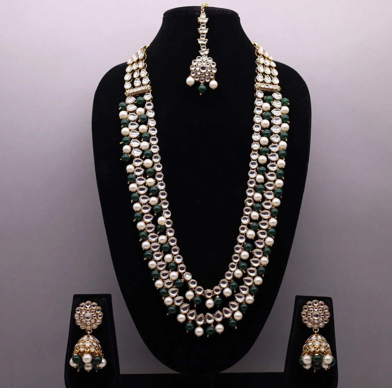 Jasmine Mala Kundan Full Set With Tikka