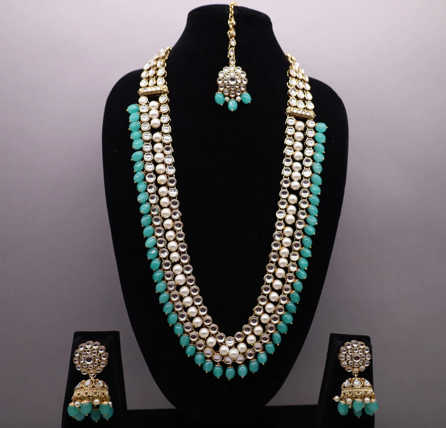 Jasmine Mala Kundan Full Set With Tikka