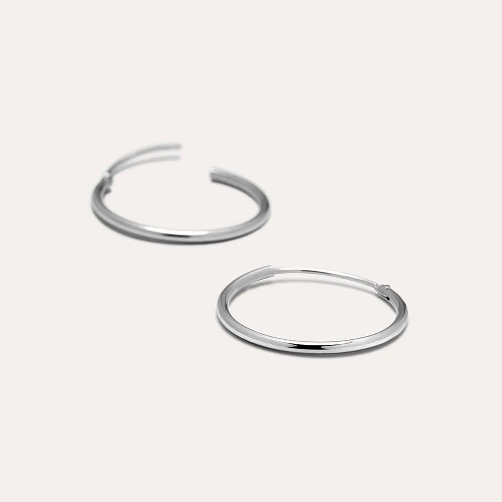 Joop Midi Hoop Earrings in Sterling Silver