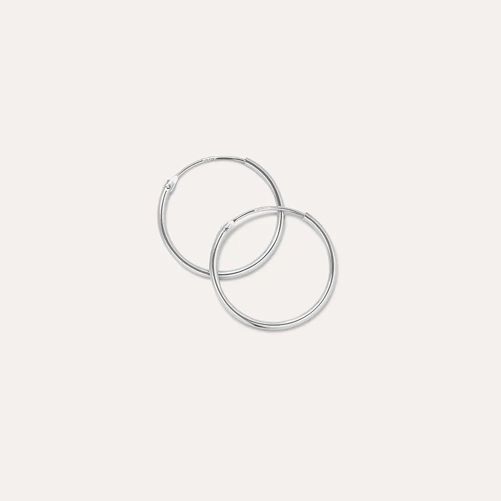 Joop Midi Hoop Earrings in Sterling Silver