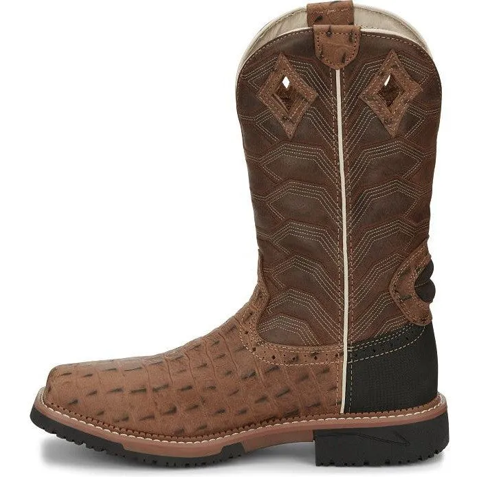 Justin Men's Derrickman 12 CT Waterproof Western Work Boot -Tan- SE4839