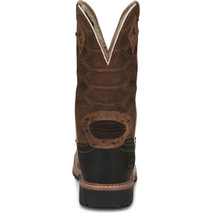 Justin Men's Derrickman 12 CT Waterproof Western Work Boot -Tan- SE4839