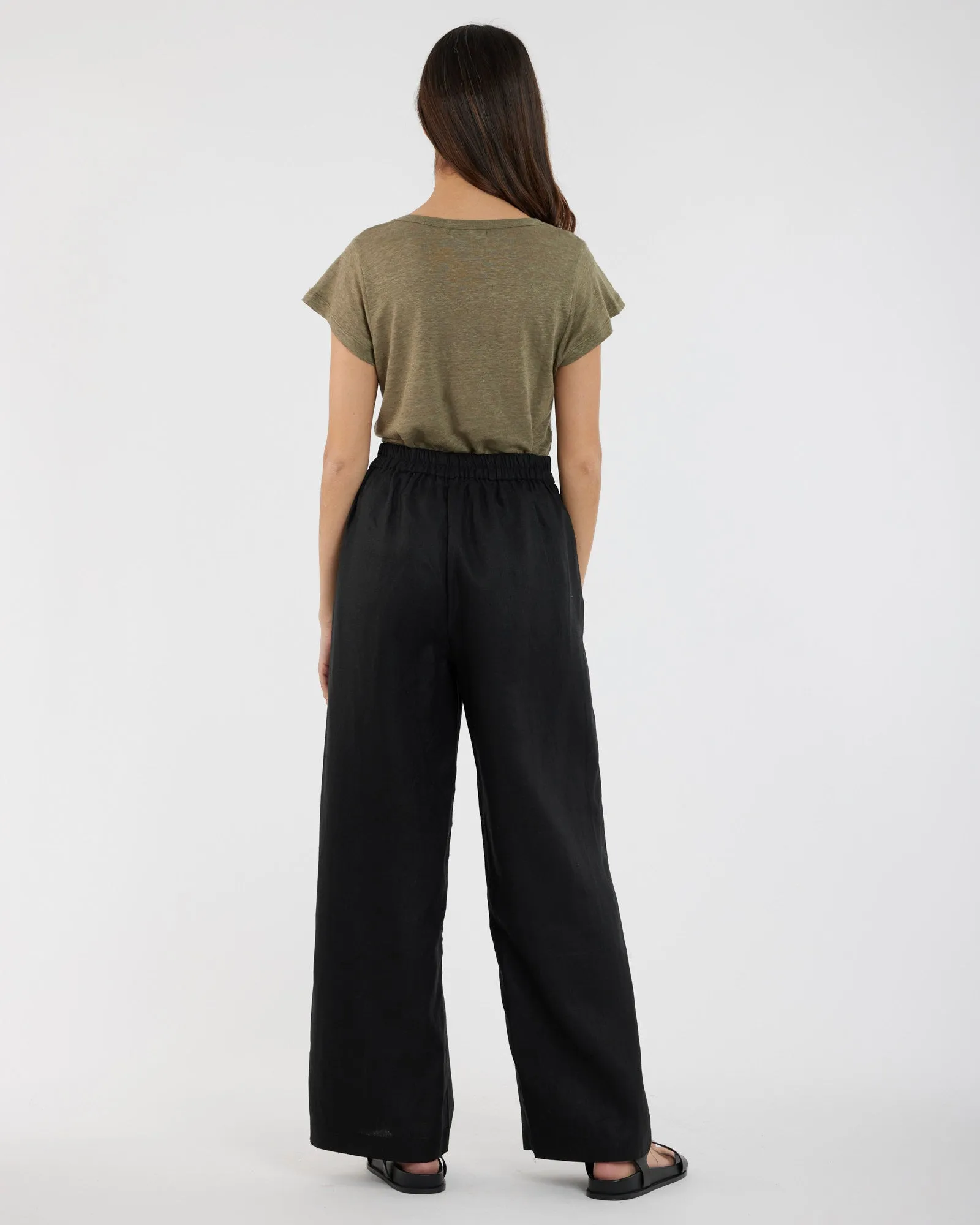 Mabel Linen Pant - Black