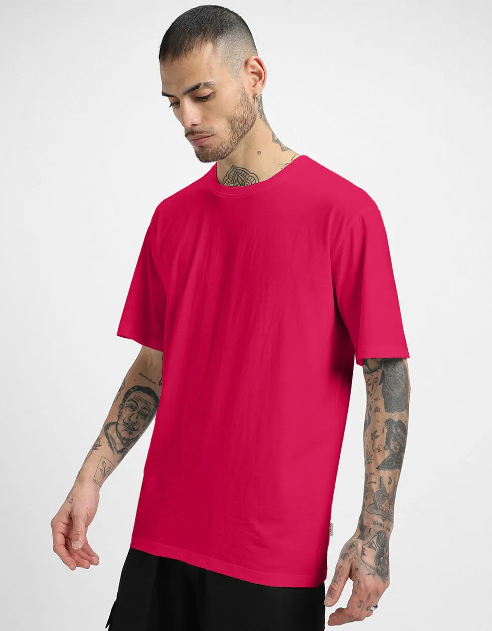 Magenta Oversized Solid Tshirt