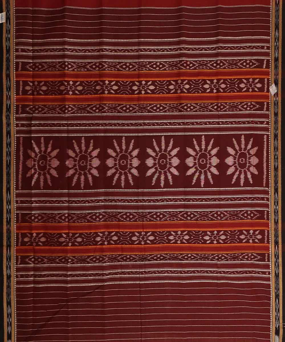 Maroon bistre cotton odisha handloom saree