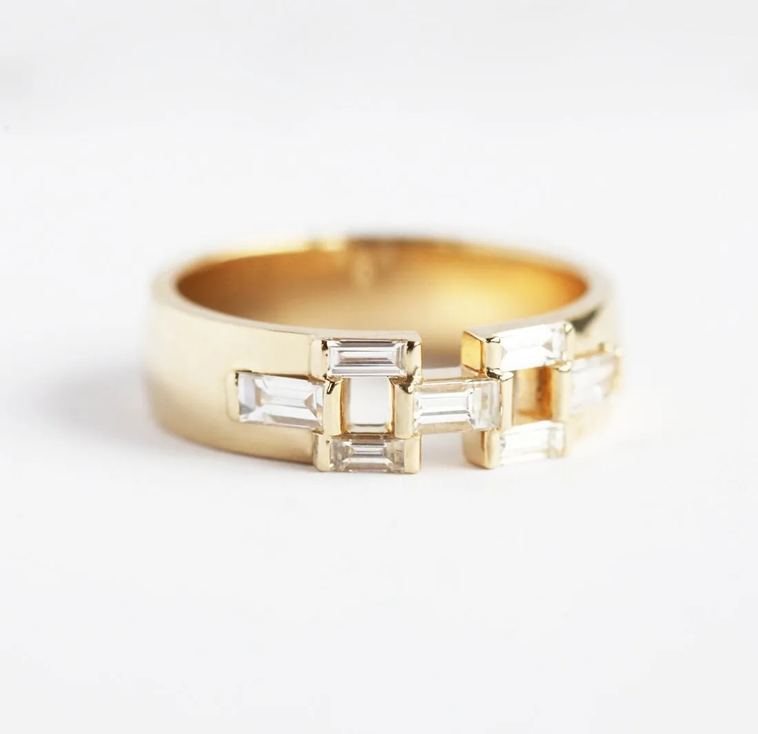 Men'S Diamond Band With Baguette Diamonds