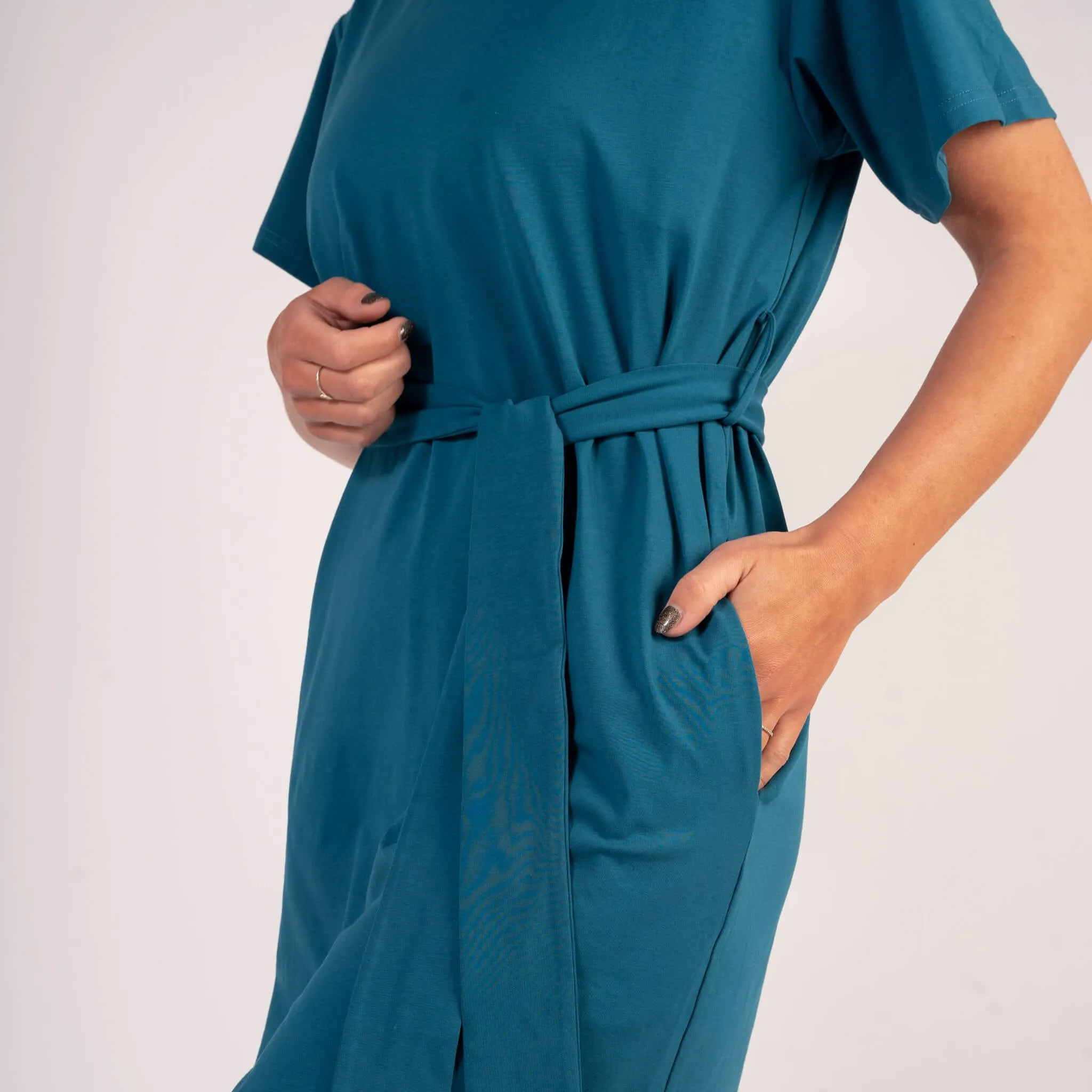 Midnight Belted Midi Dress