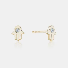 Mini Diamond Hamsa Studs