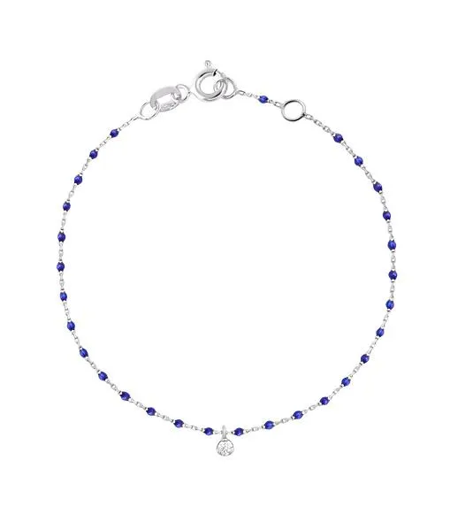 Mini Gigi Lapis bracelet, White Gold 1 Diamond, 6.7"