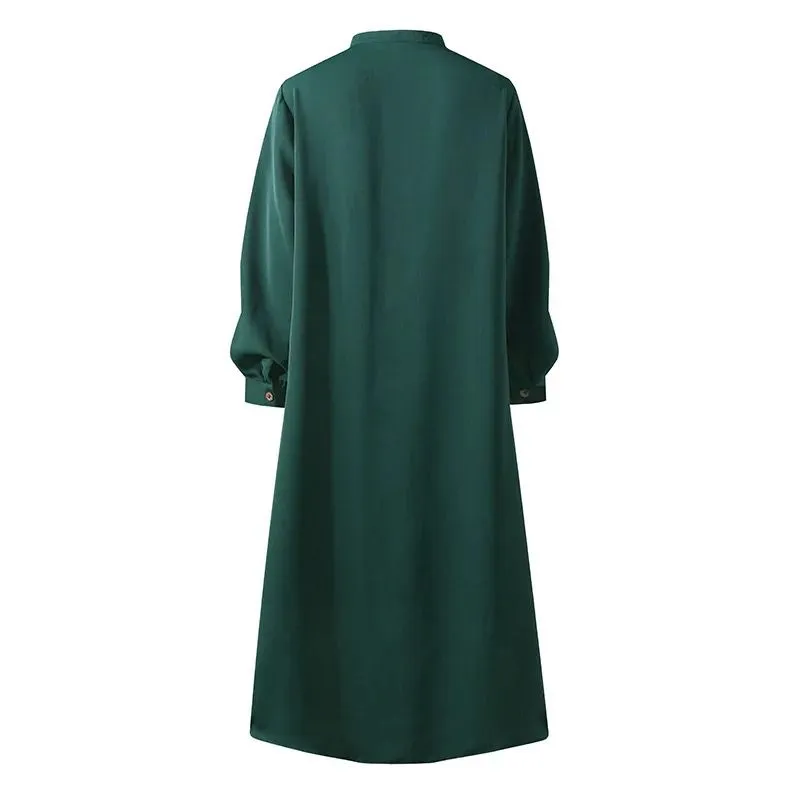 Muslim dress women long sleeve hijab shirt long dress B-92587