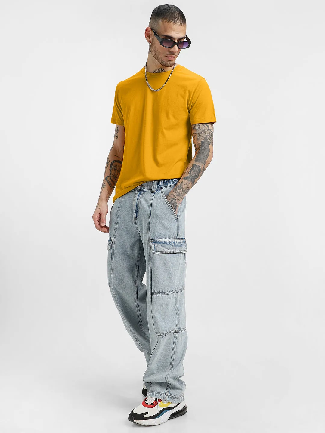 Mustard Solid Men's Tshirt