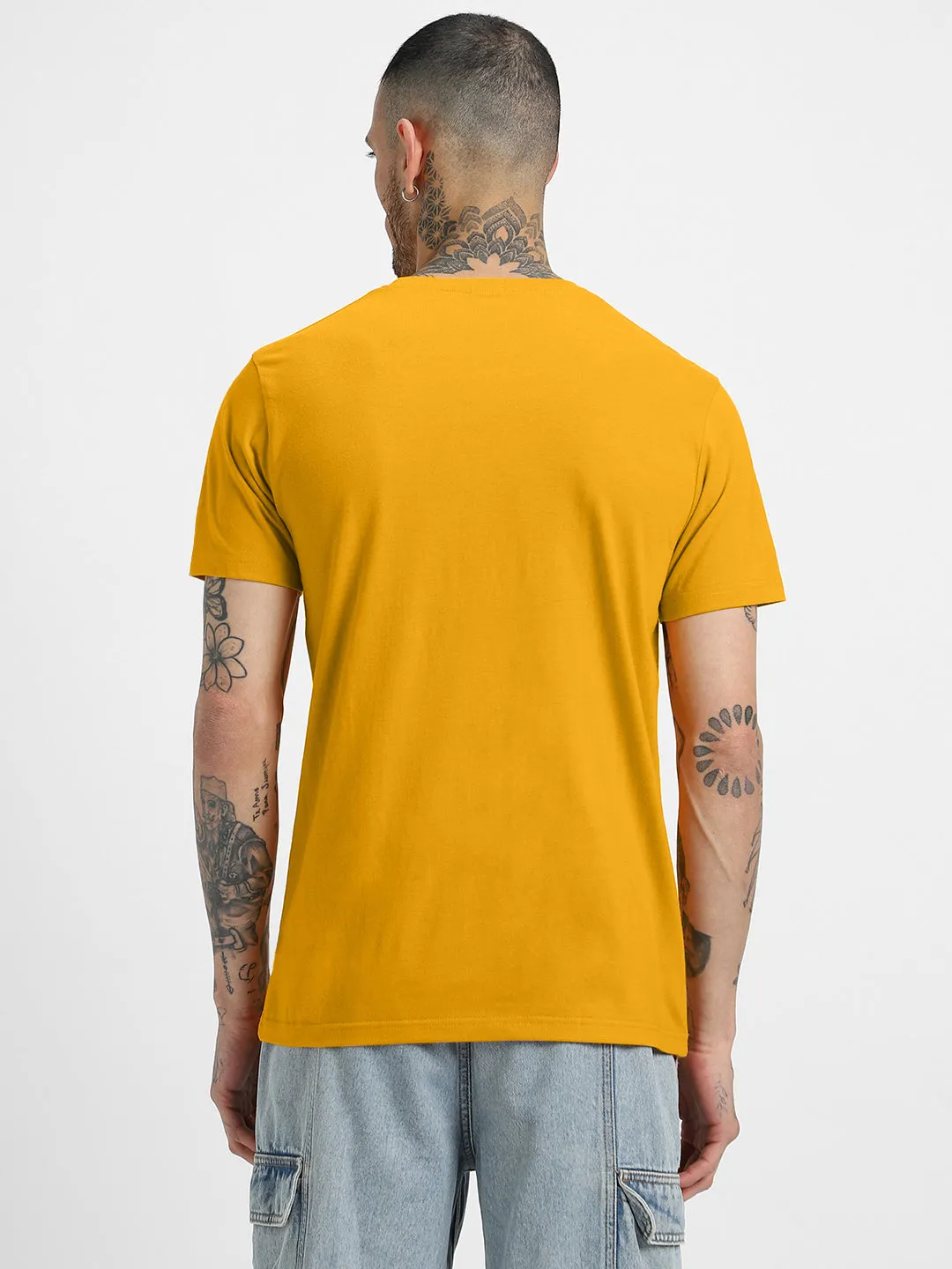 Mustard Solid Men's Tshirt