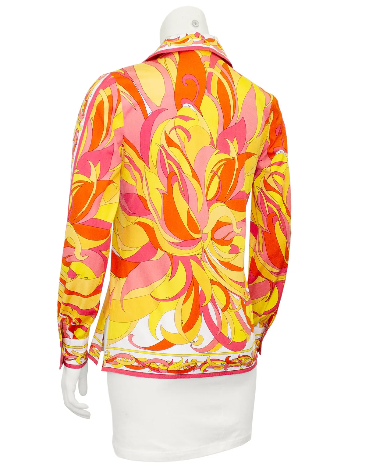 Orange Printed Cotton Shirt