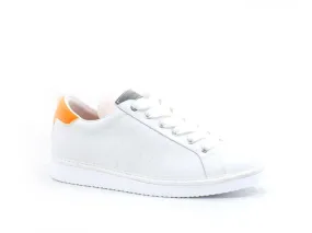 PAN CHIC Sneaker Pelle Lace - Up White Neon Orange P01M220010075