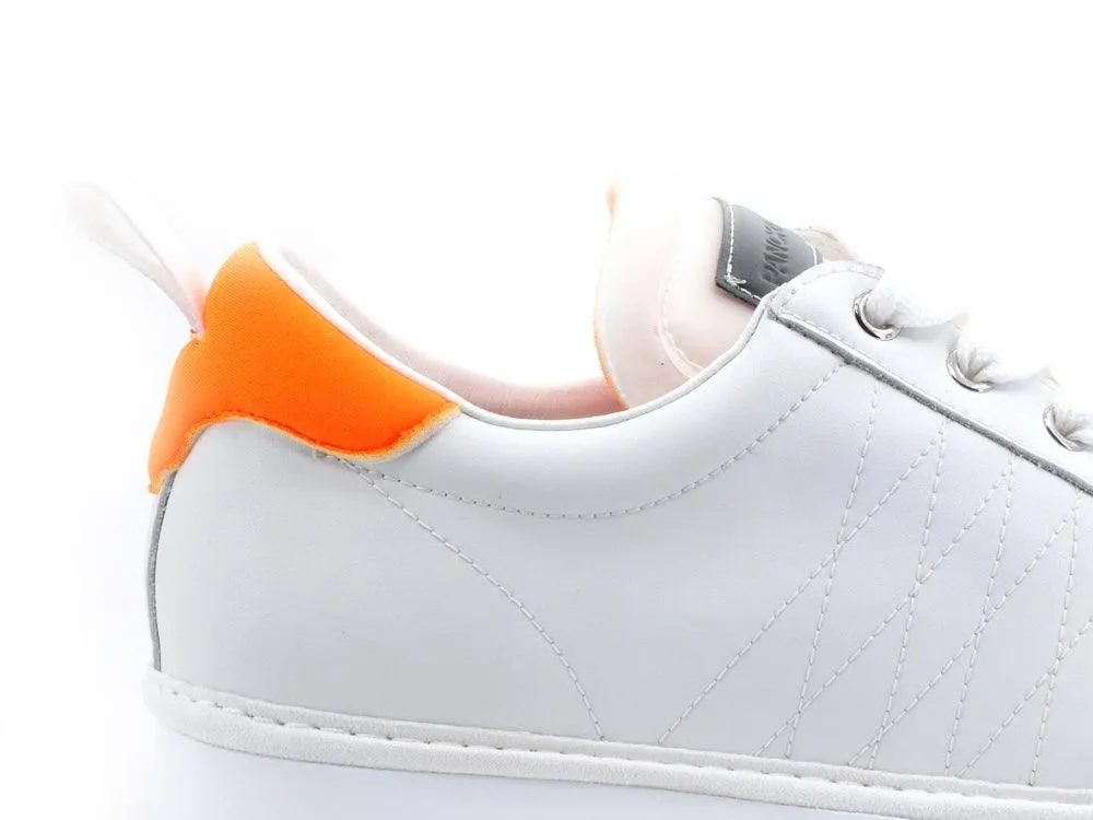 PAN CHIC Sneaker Pelle Lace - Up White Neon Orange P01M220010075