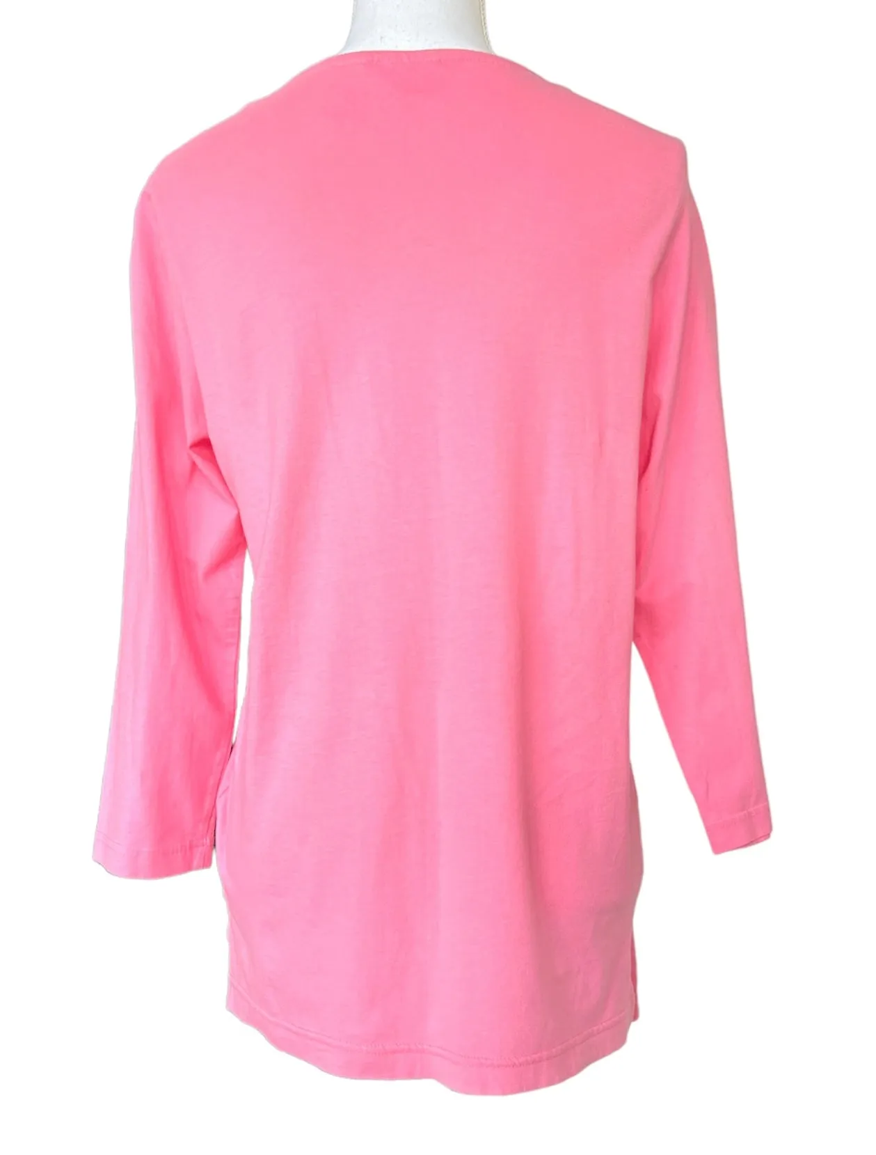 Pappagallo Pink Knit Embroidered Tunic, S