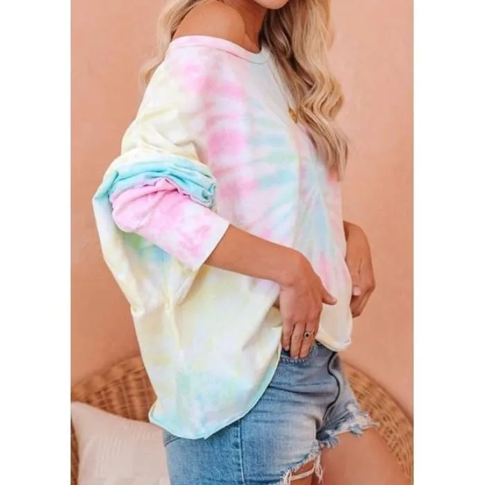 Pastel Long Sleeve Tie Dye Tee