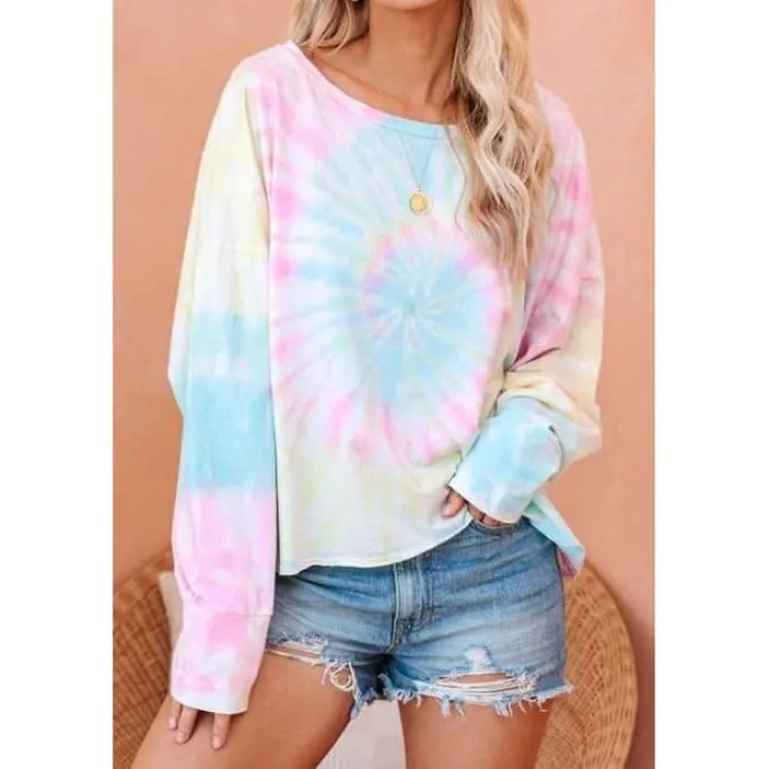 Pastel Long Sleeve Tie Dye Tee