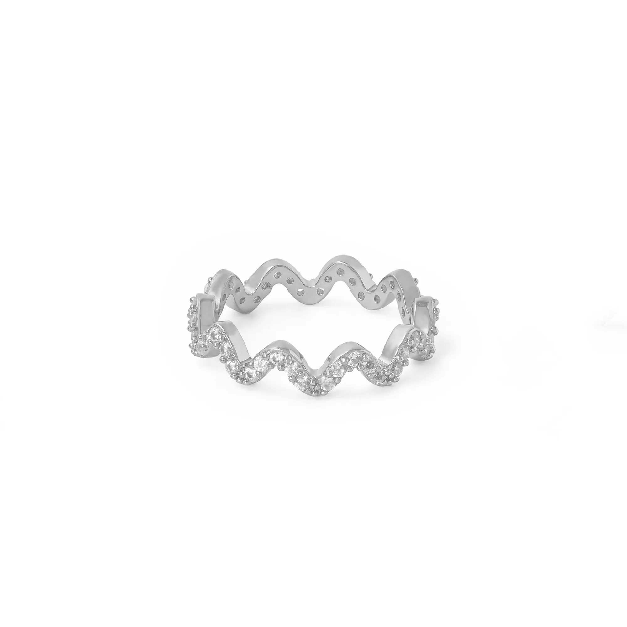 Pave Wave Ring - Silver