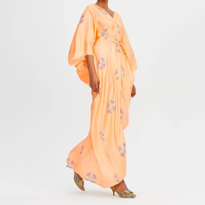 Peach Posh V-Neck Kaftan BELT013