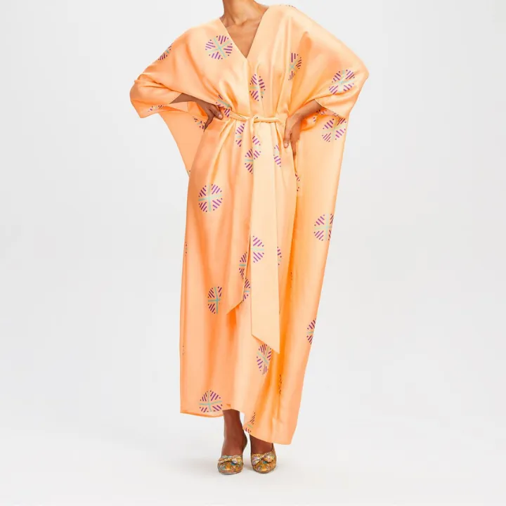 Peach Posh V-Neck Kaftan BELT013