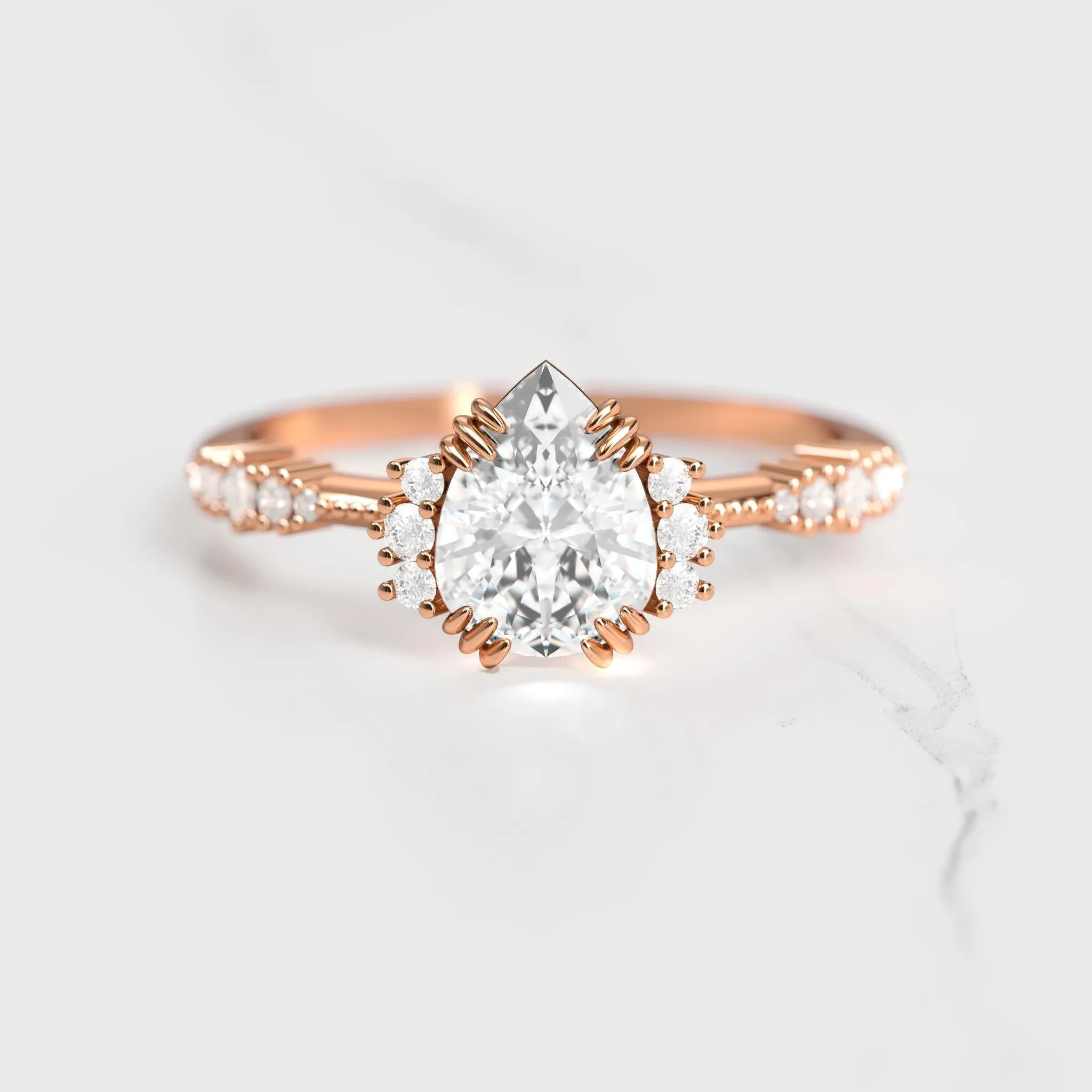 Pear Cluster Diamond Ring