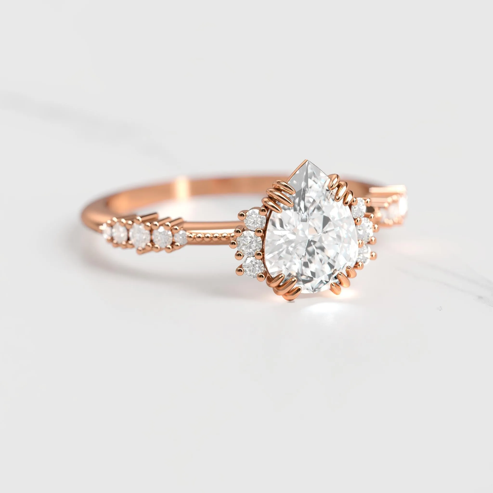 Pear Cluster Diamond Ring