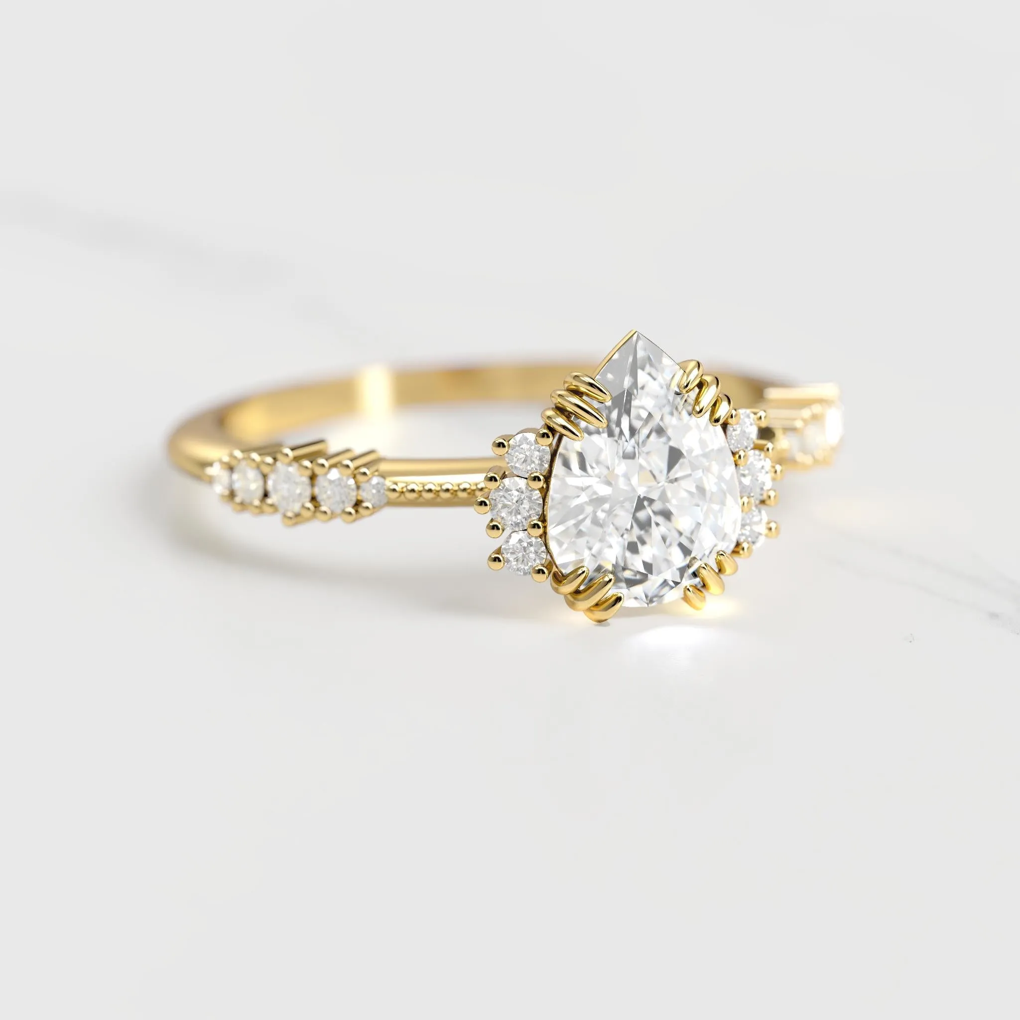 Pear Cluster Diamond Ring