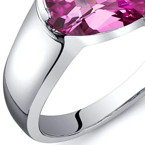 Pink Sapphire Pear Shape Sterling Silver Ring Size 5