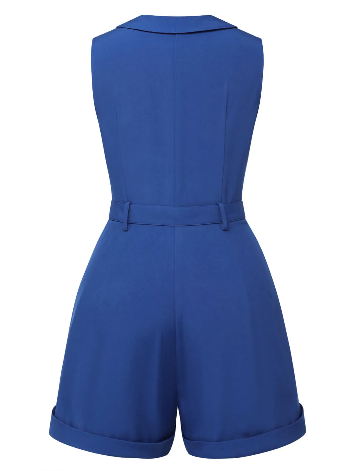 [Pre-Sale] Dark Blue 1940s Pockets Lapel Romper