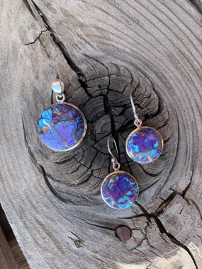 Purple Mohave Turquoise pendant & earring set