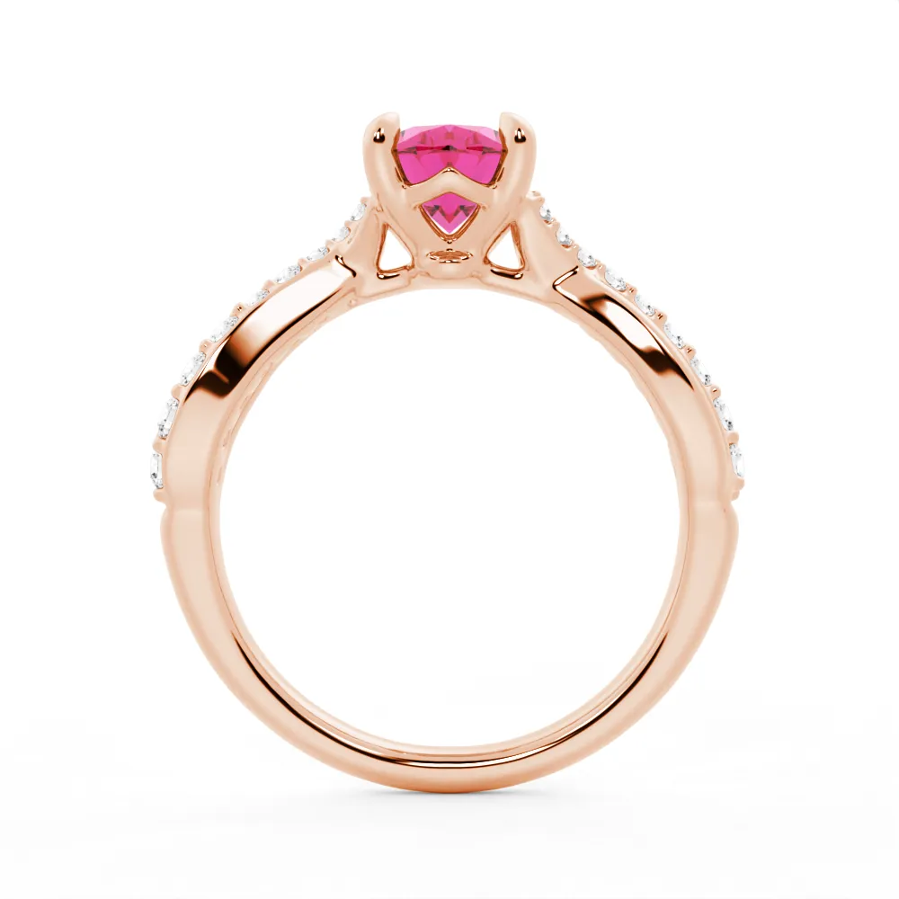 "You Are Stronger Than You Think" Oval Pink Sapphire Ring With Infinite Band