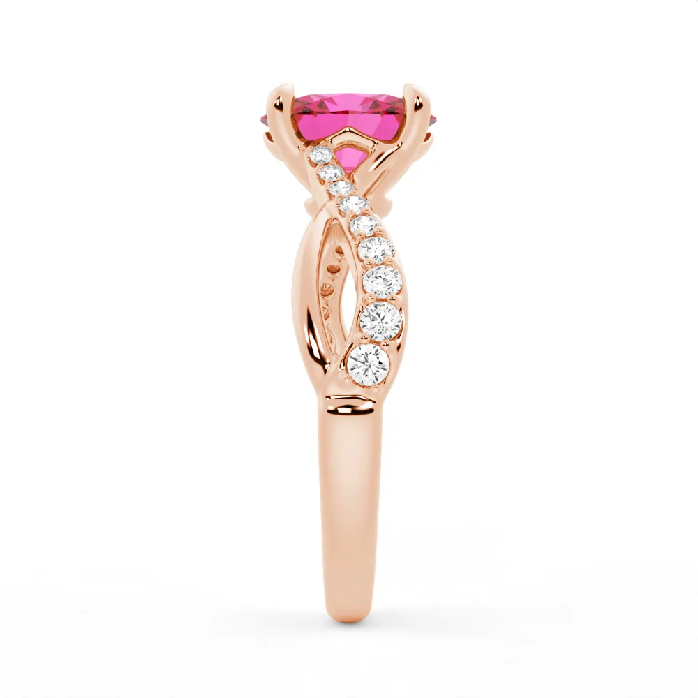 "You Are Stronger Than You Think" Oval Pink Sapphire Ring With Infinite Band