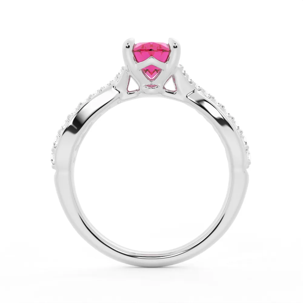 "You Are Stronger Than You Think" Oval Pink Sapphire Ring With Infinite Band