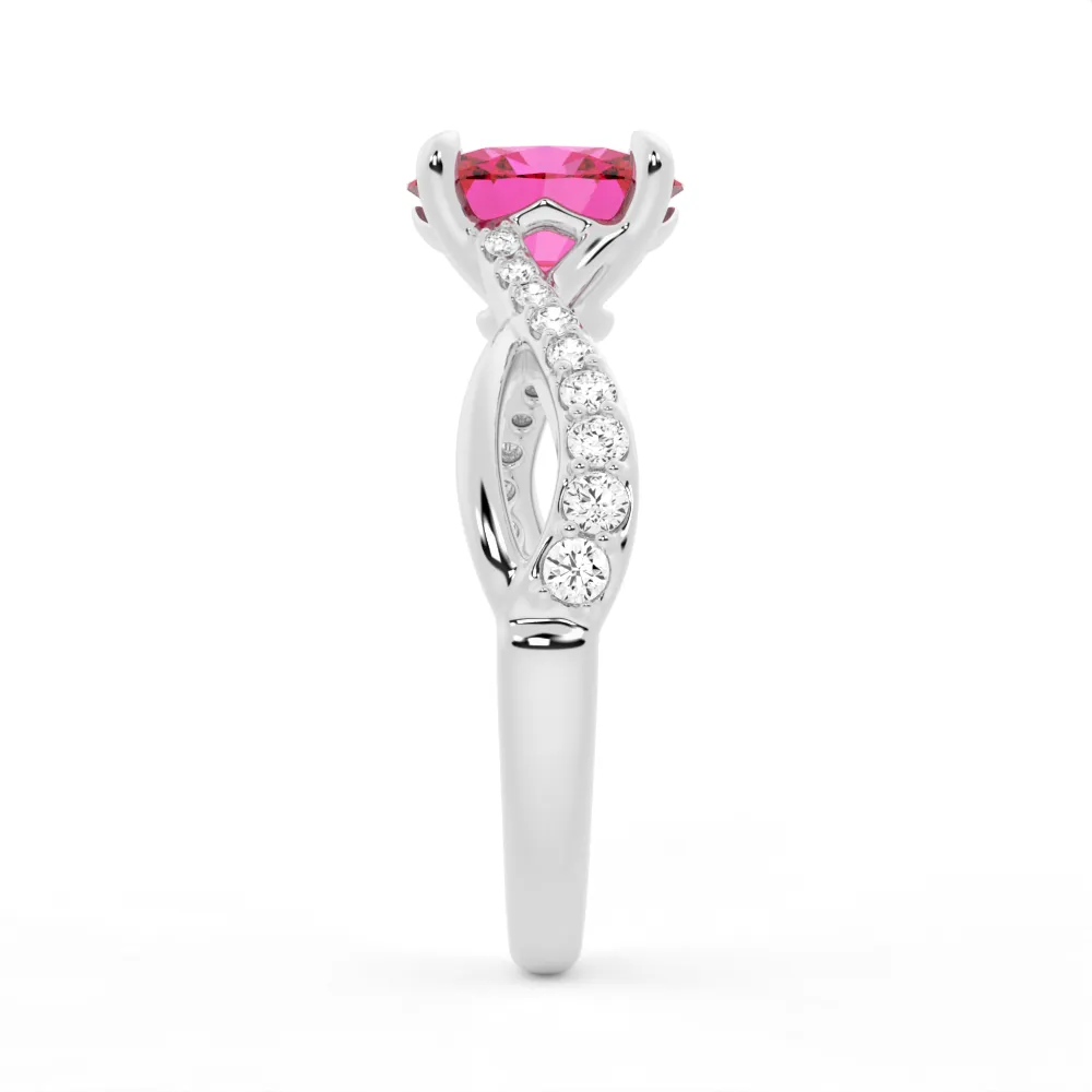 "You Are Stronger Than You Think" Oval Pink Sapphire Ring With Infinite Band