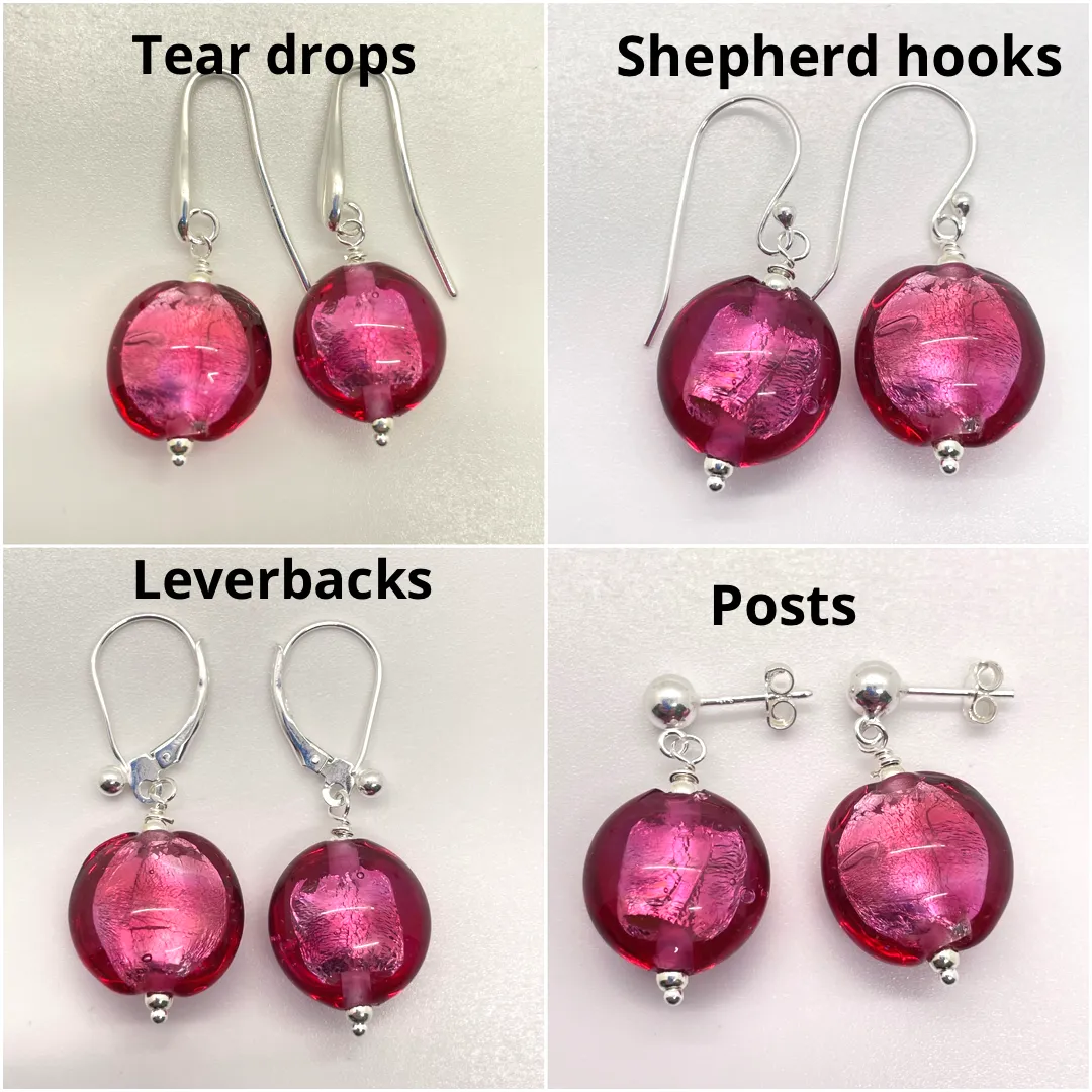 raspberry sparkle earrings