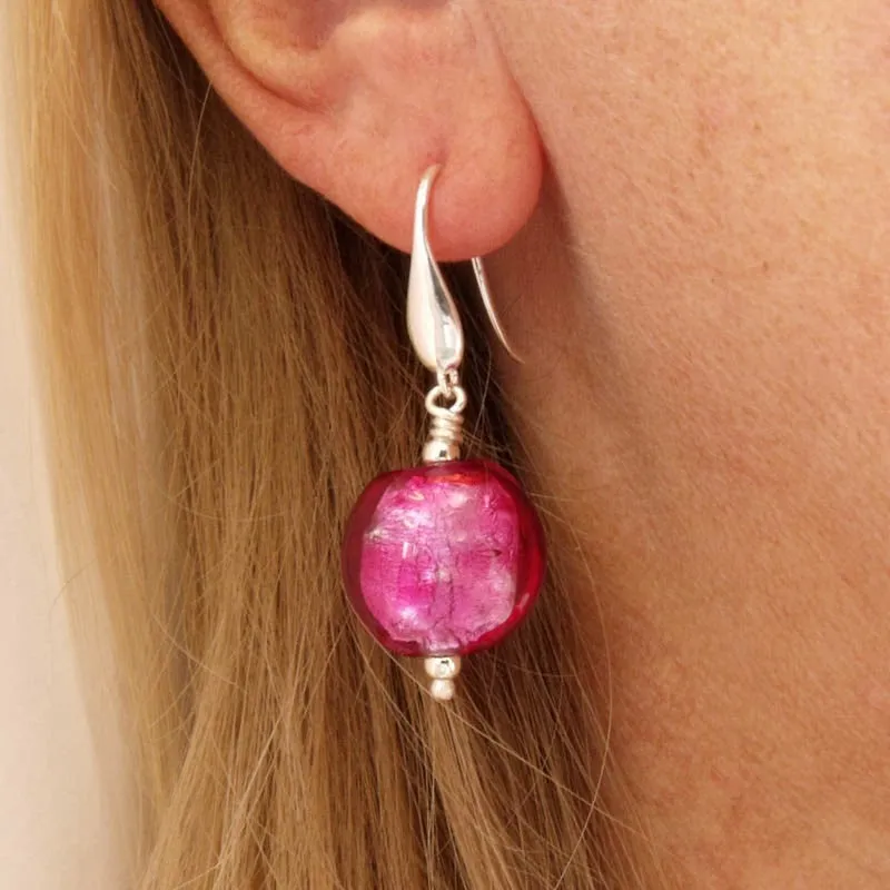 raspberry sparkle earrings