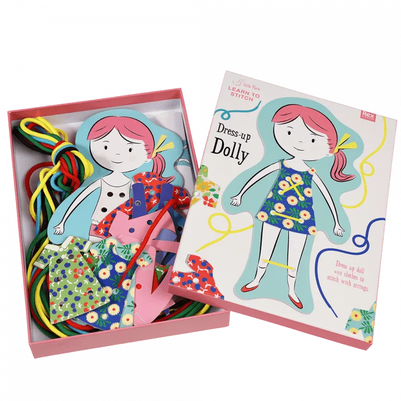 Rex of London Cardboard Learn To Stitch Dress-Up Dolly Kit