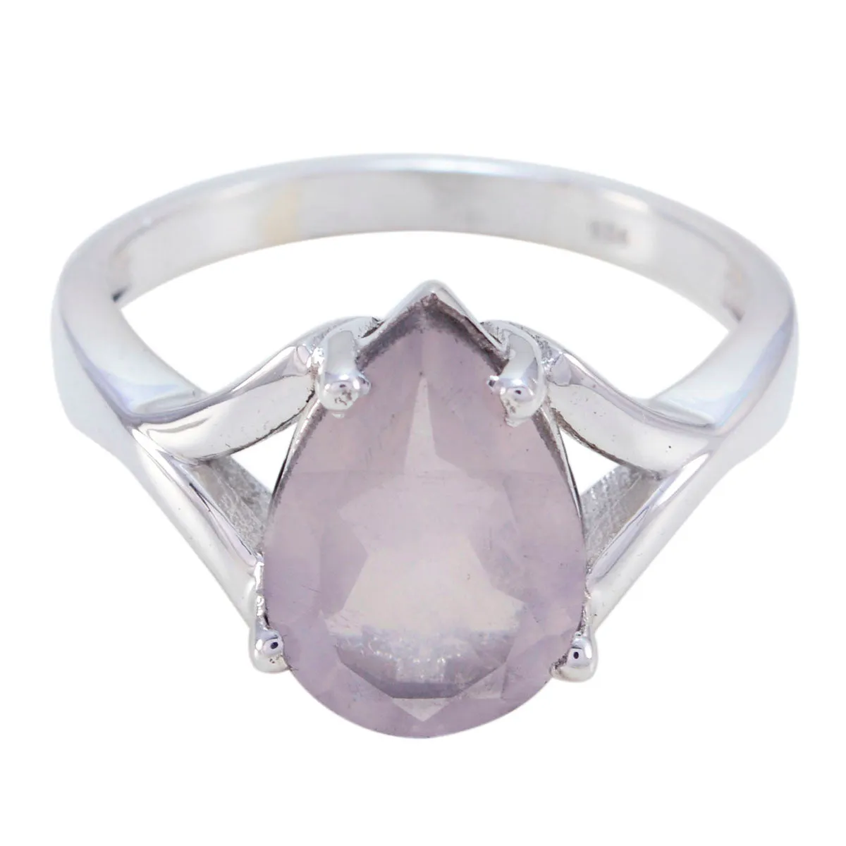 Riyo Delicate Gem Rose Quartz 925 Sterling Silver Ring Jewelry Cases