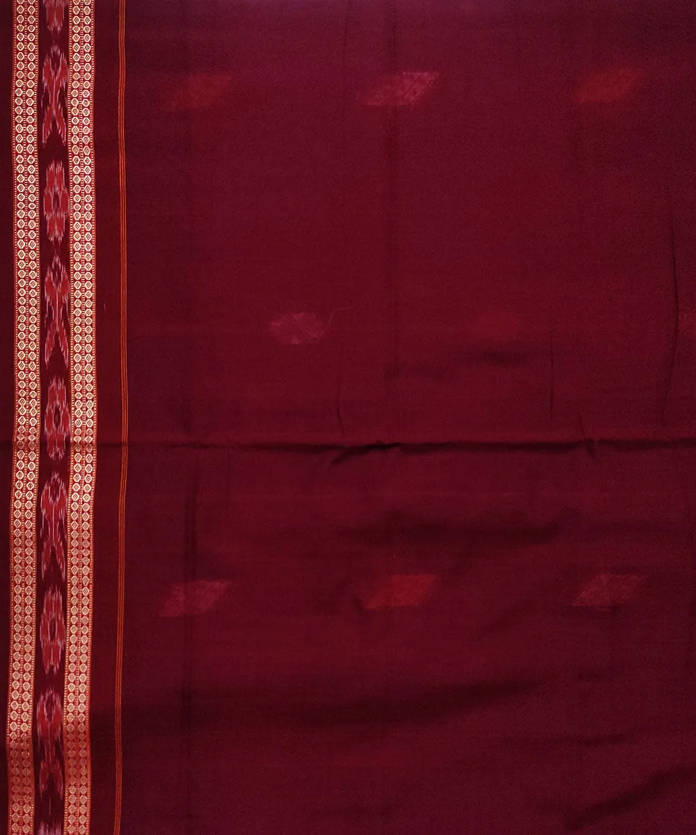 Royal blue maroon cotton handloom bomkai saree