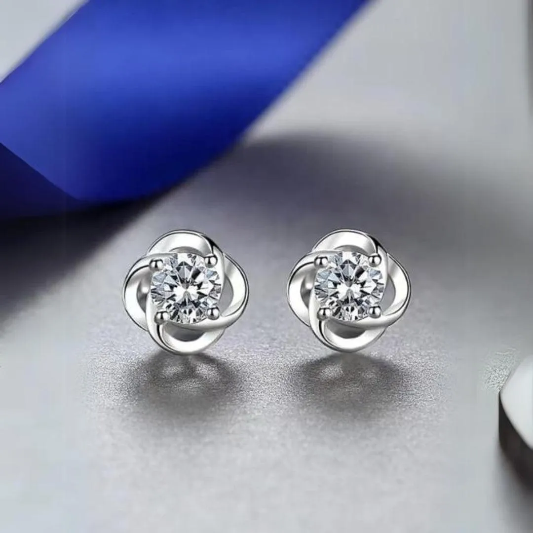 RSE-401 1.0 Carat Elegant Moissanite Swirl Stud Earrings