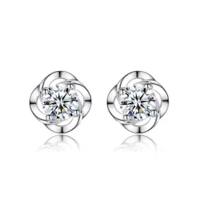 RSE-401 1.0 Carat Elegant Moissanite Swirl Stud Earrings