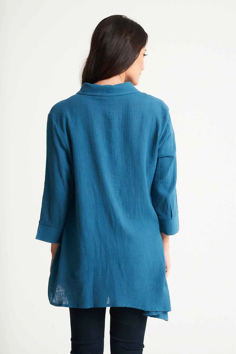 Saloos Cotton Asymmetrical Hem Shirt