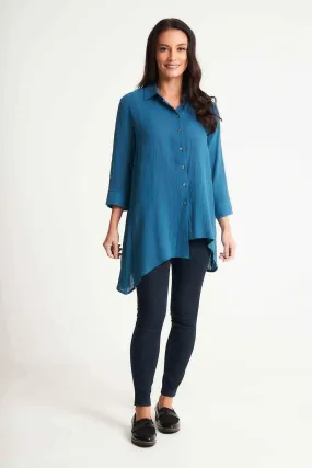 Saloos Cotton Asymmetrical Hem Shirt