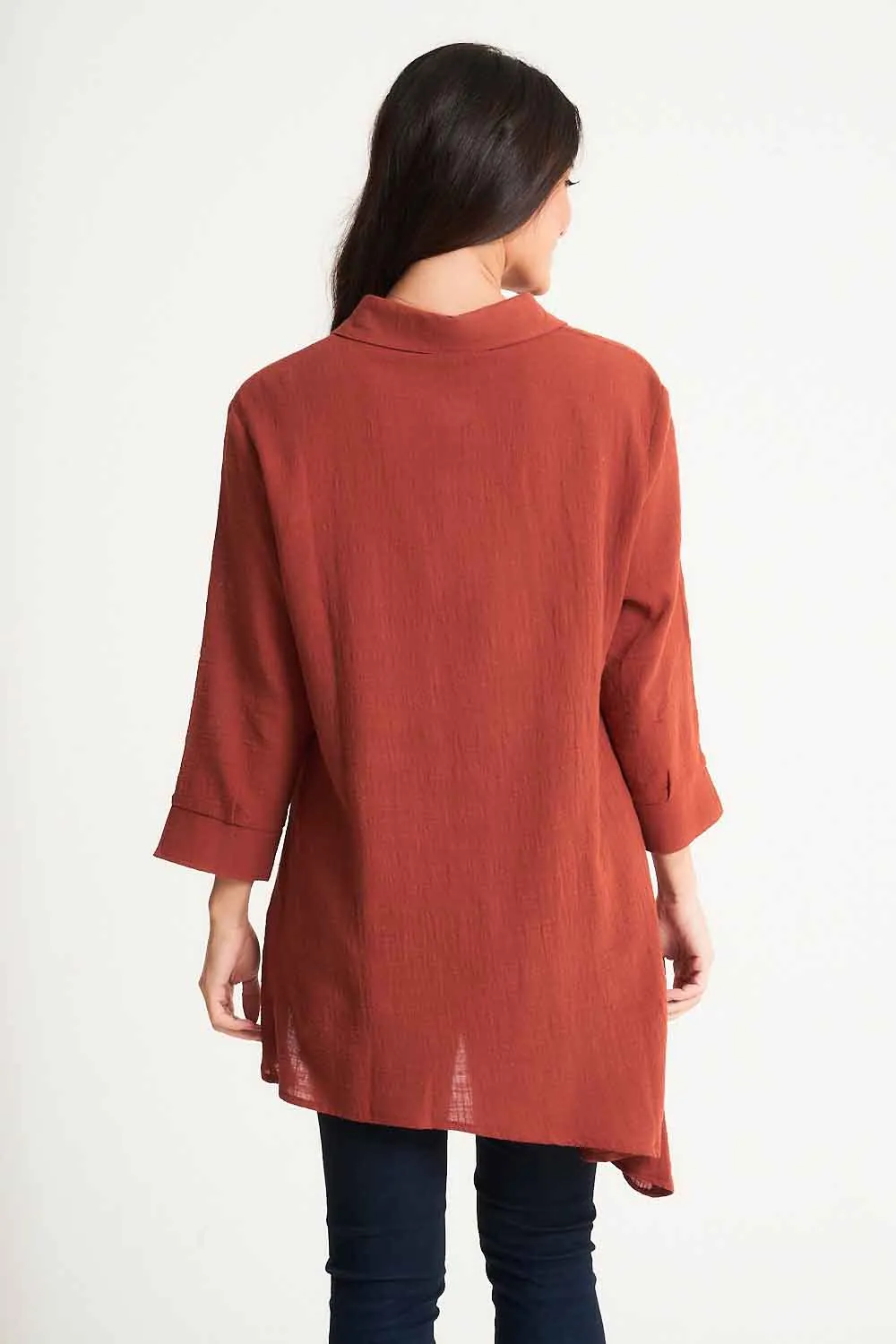 Saloos Cotton Asymmetrical Hem Shirt