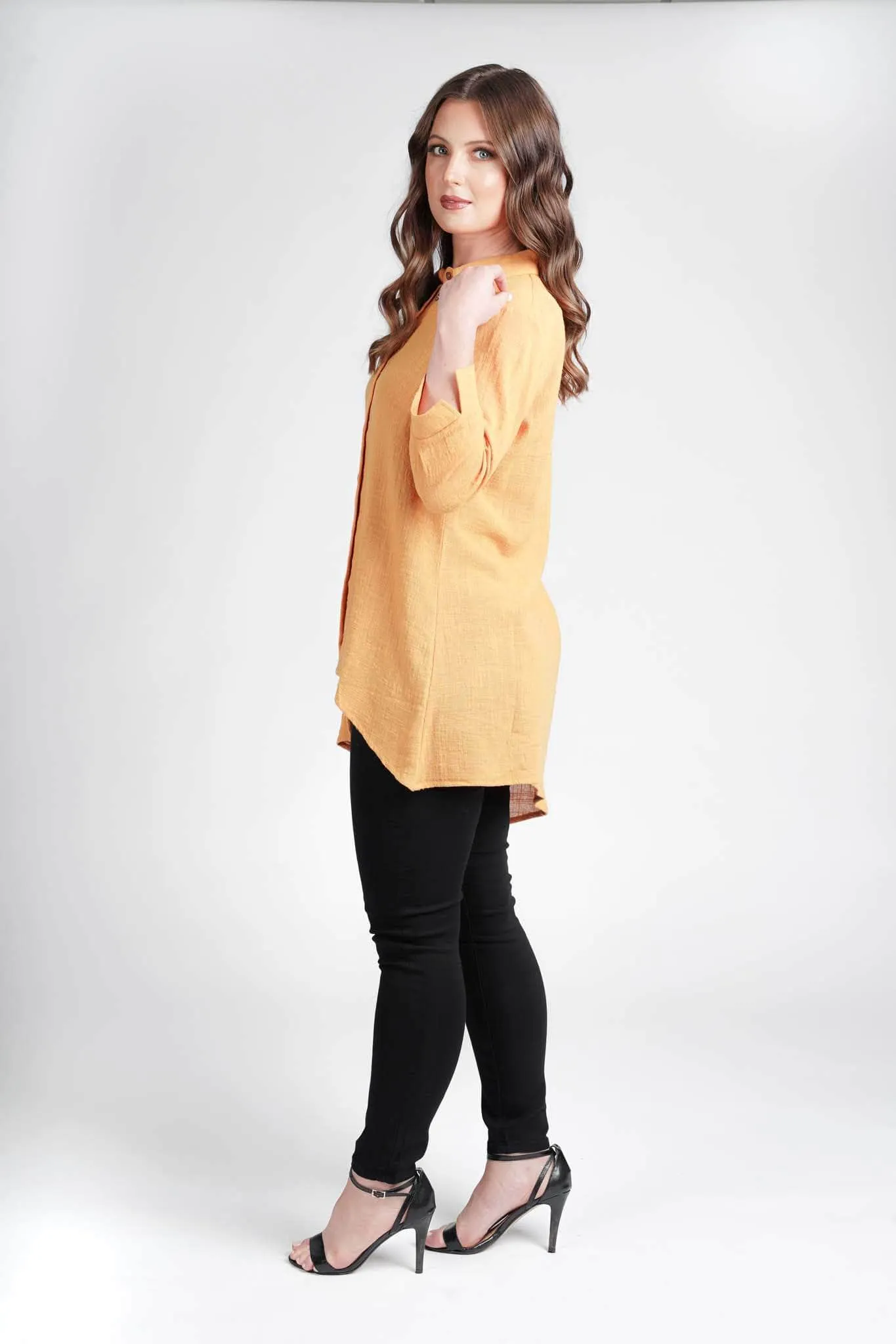 Saloos Cotton Asymmetrical Hem Shirt