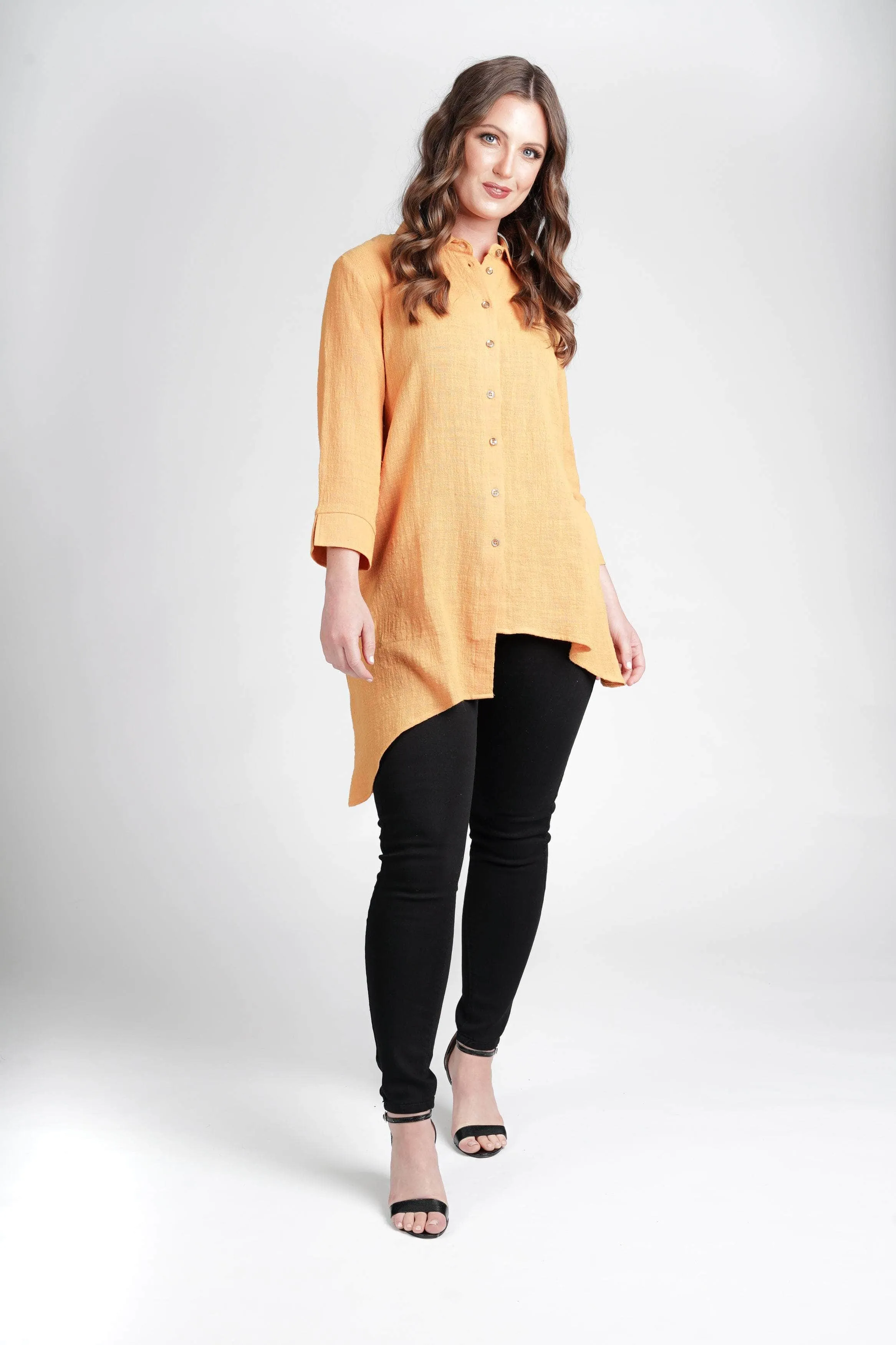 Saloos Cotton Asymmetrical Hem Shirt