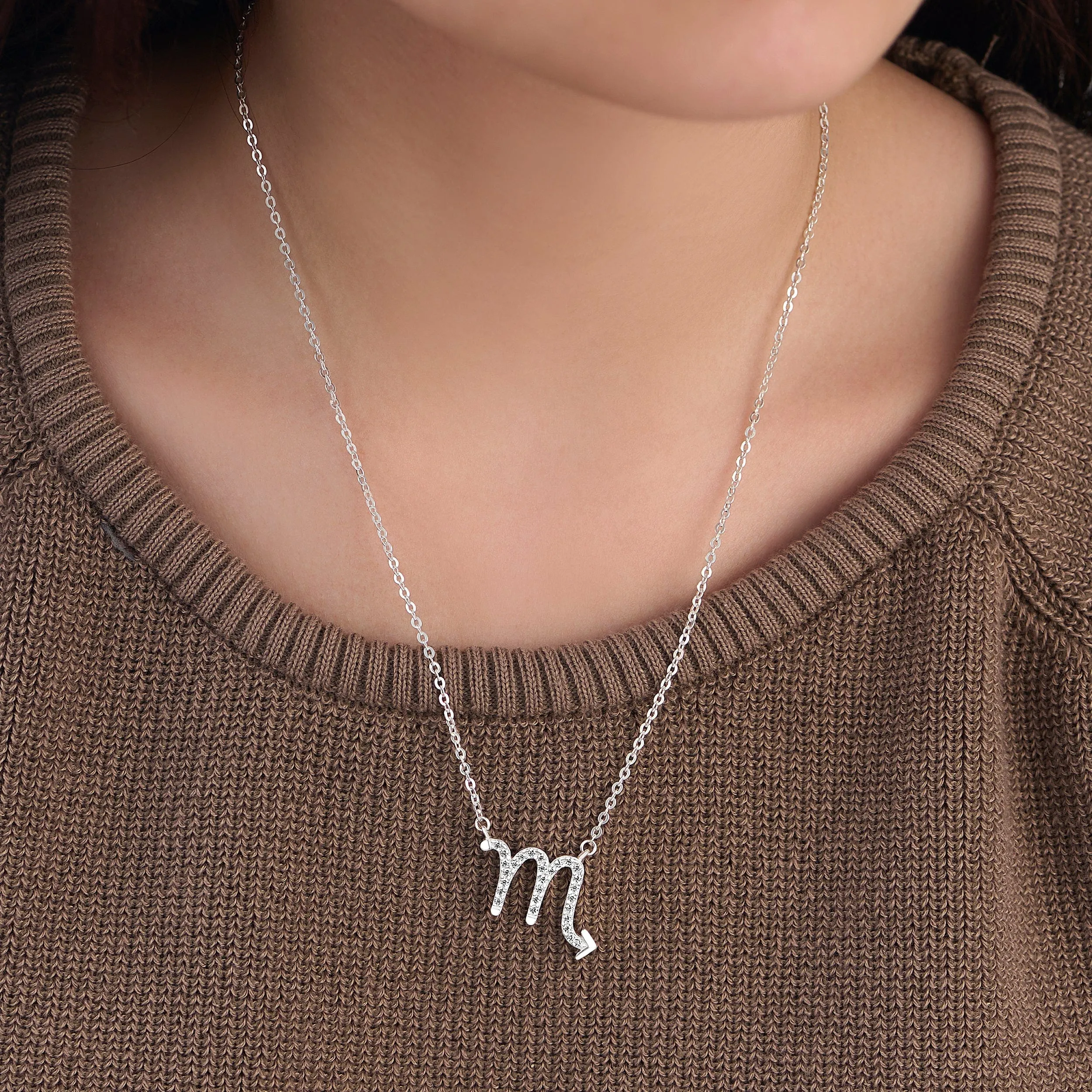 Scorpio Zodiac Necklace Silver Constellation Horoscope