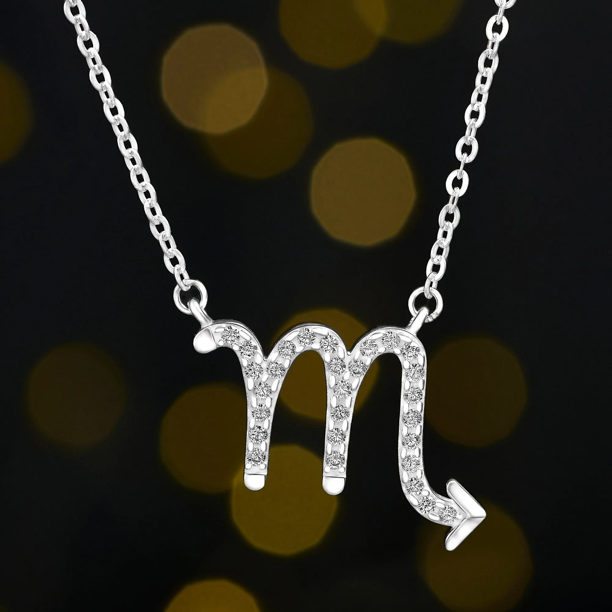 Scorpio Zodiac Necklace Silver Constellation Horoscope